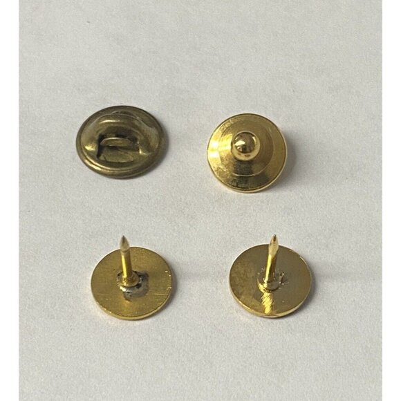 Gold Tone Enamel X Tie Tack Lapel Pin Different Colors Red Blue Black - Picture 3 of 3